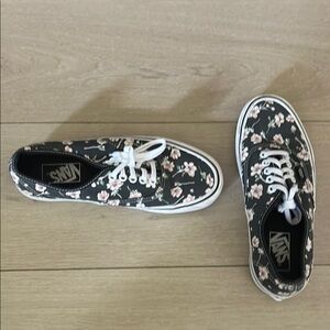 Vans Black Floral Canvas Shoes
